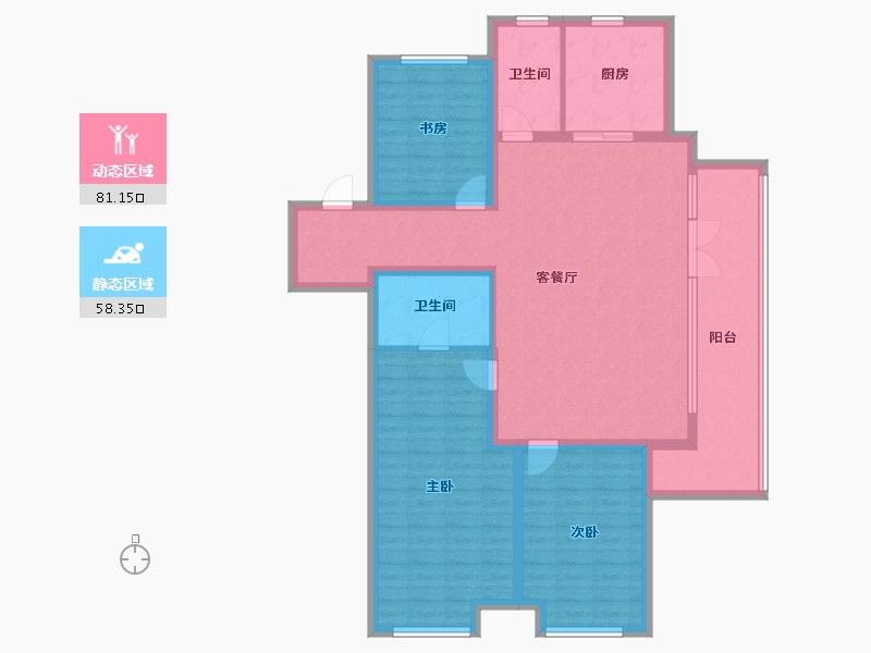 山东省-青岛市-融创维多利亚湾-125.42-户型库-动静分区