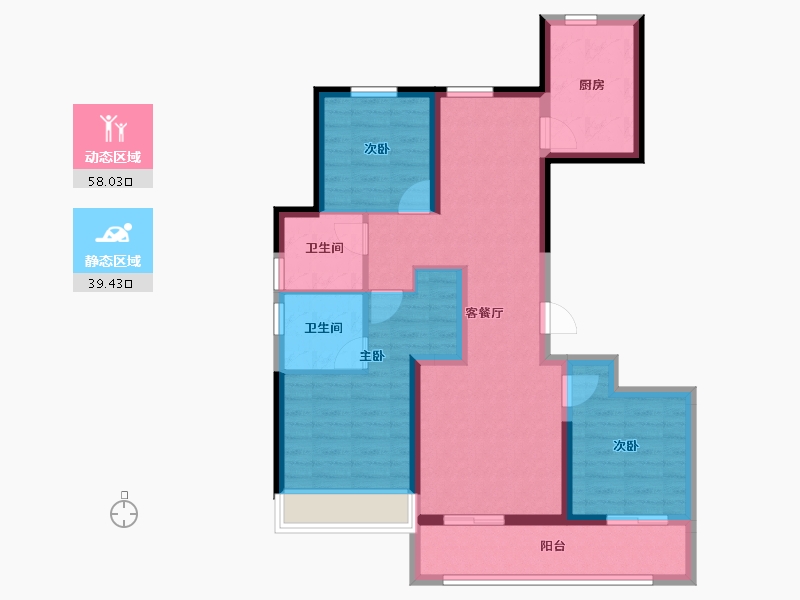 河北省-石家庄市-绿城桂语江南-86.04-户型库-动静分区