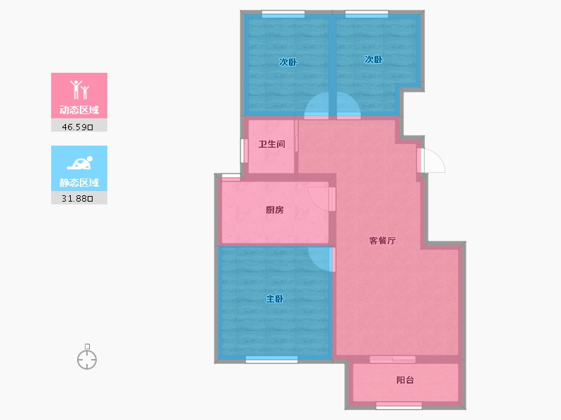 河北省-石家庄市-天润福庭-69.50-户型库-动静分区