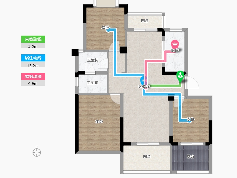 湖北省-武汉市-武汉中国健康谷-95.22-户型库-动静线