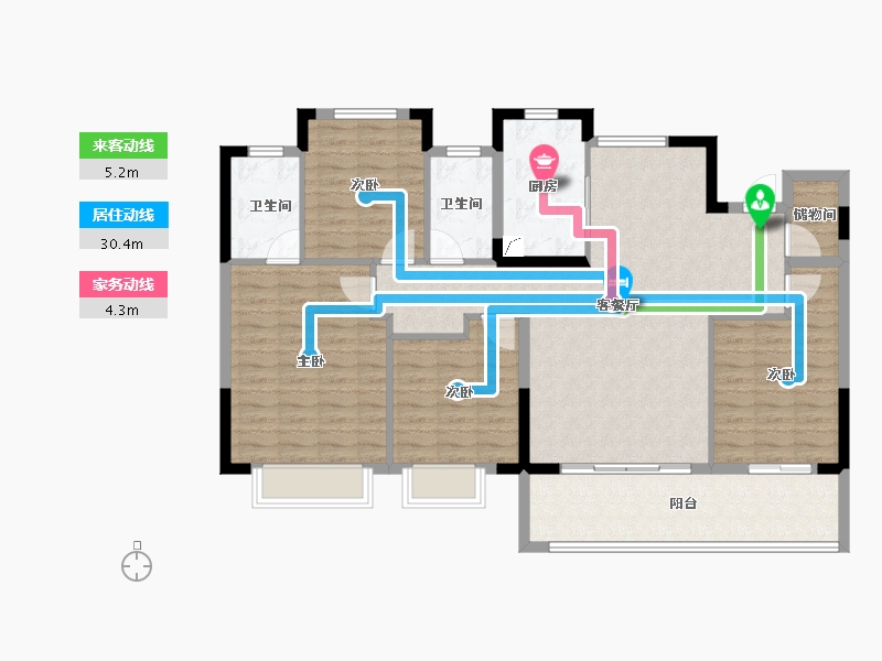 浙江省-宁波市-建发·春江悦-118.40-户型库-动静线