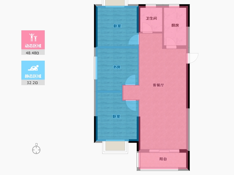 湖北省-武汉市-天纵御景湾-73.00-户型库-动静分区