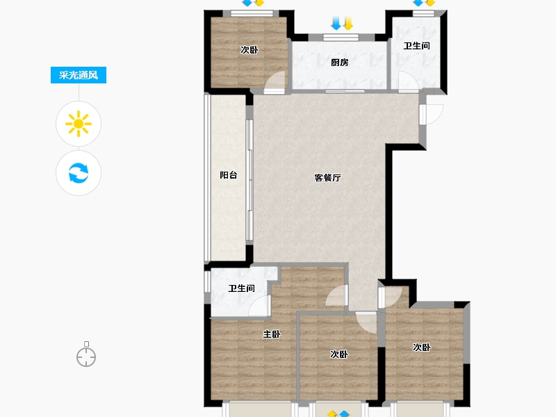 浙江省-宁波市-建发·春江悦-99.20-户型库-采光通风