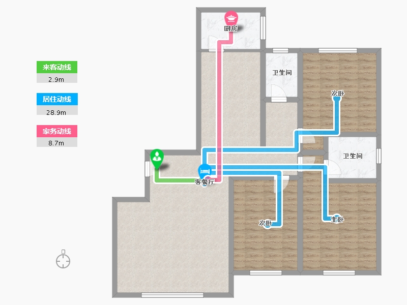 新疆维吾尔自治区-巴音郭楞蒙古自治州-锦官家园-125.52-户型库-动静线