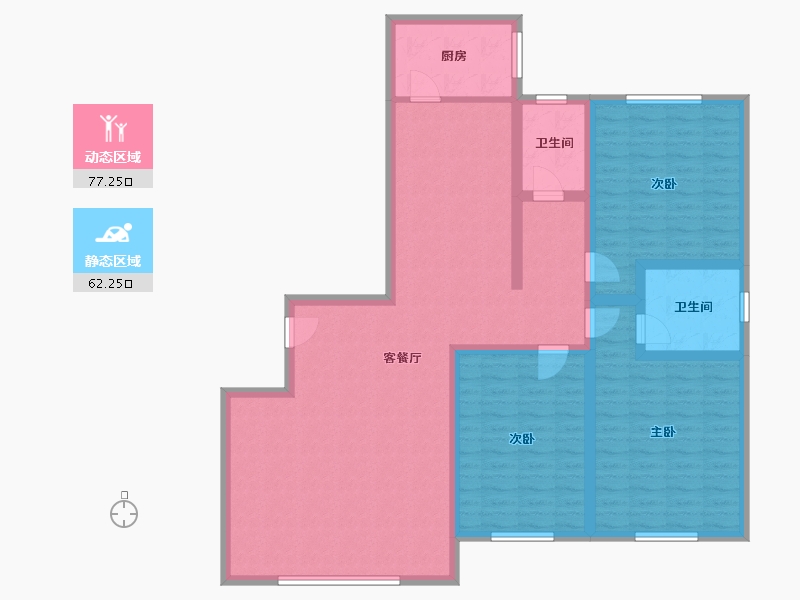 新疆维吾尔自治区-巴音郭楞蒙古自治州-锦官家园-125.52-户型库-动静分区