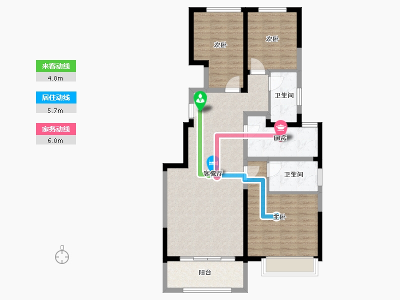 河北省-石家庄市-保利城-93.60-户型库-动静线