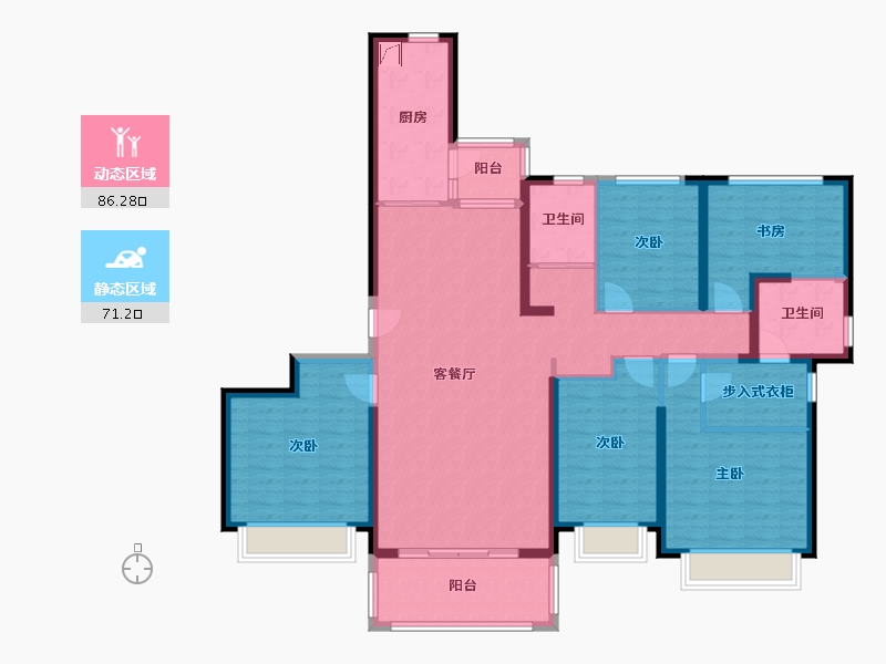 浙江省-绍兴市-恒大未来城-140.81-户型库-动静分区