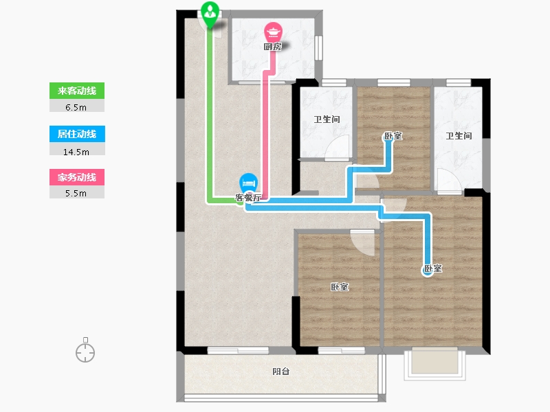 湖北省-武汉市-天纵御景湾-94.00-户型库-动静线