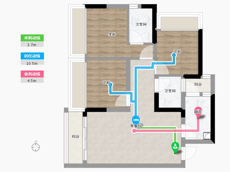 重庆-重庆市-居然雅素里-56.60-户型库-动静线