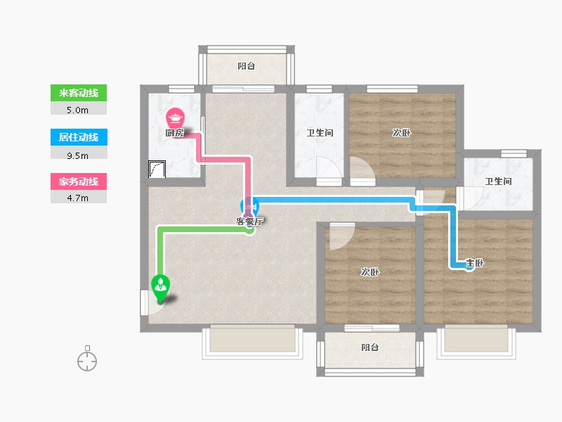 陕西省-西安市-隆源国际城·悦启-80.57-户型库-动静线