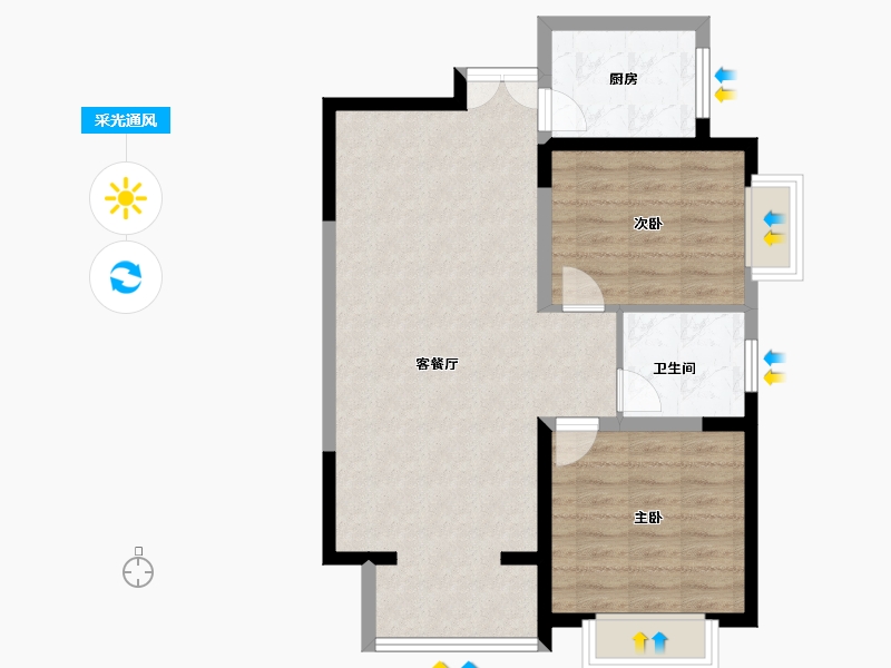 陕西省-西安市-华庭锦上苑-72.81-户型库-采光通风