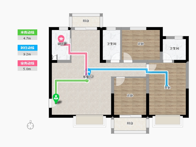 陕西省-西安市-隆源国际城·悦启-88.63-户型库-动静线