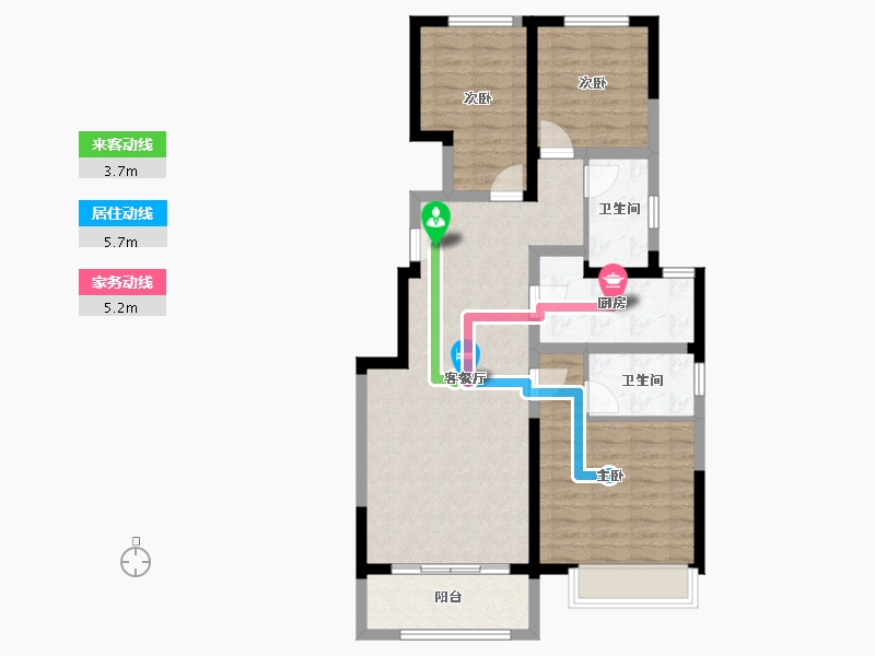 河北省-石家庄市-保利城-86.67-户型库-动静线