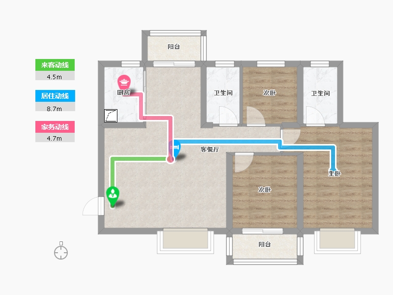 陕西省-西安市-隆源国际城·悦启-76.16-户型库-动静线