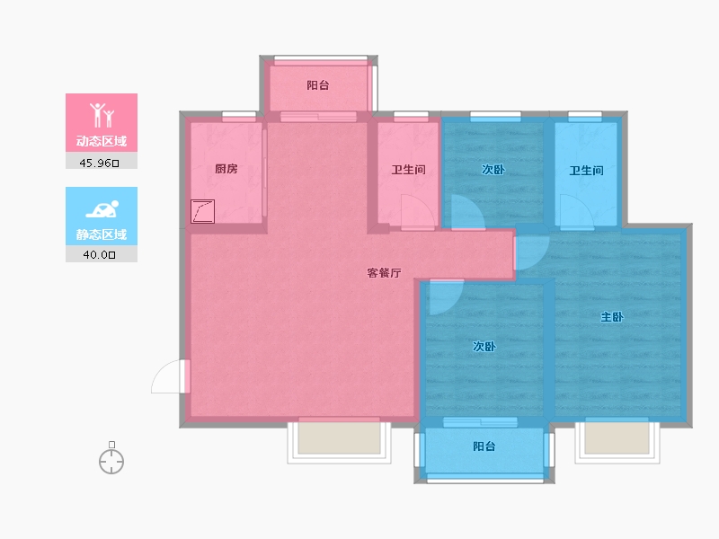 陕西省-西安市-隆源国际城·悦启-76.16-户型库-动静分区