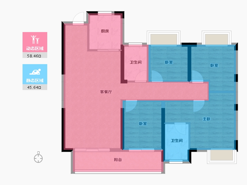 湖北省-武汉市-中建壹品澜庭-93.01-户型库-动静分区