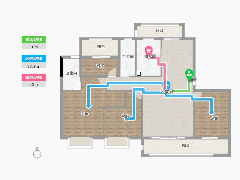 湖南省-长沙市-中建亮月湖-129.88-户型库-动静线