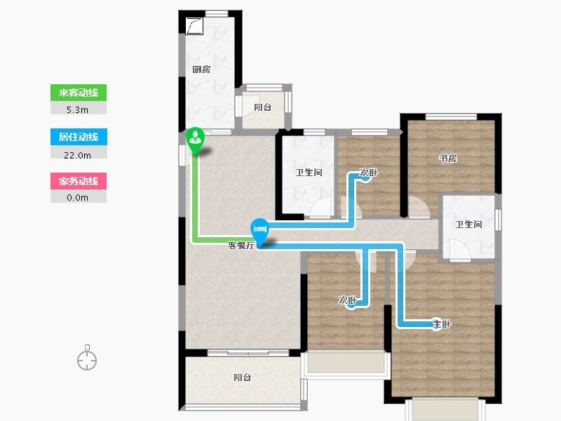 浙江省-绍兴市-恒大未来城-108.80-户型库-动静线