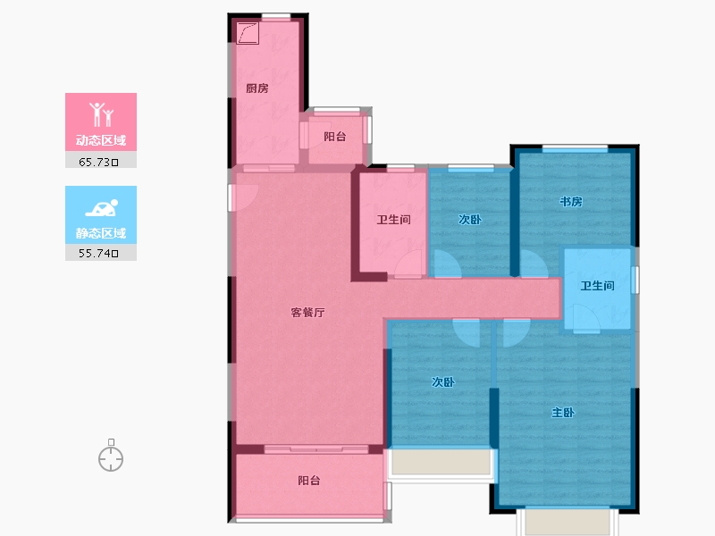 浙江省-绍兴市-恒大未来城-108.80-户型库-动静分区