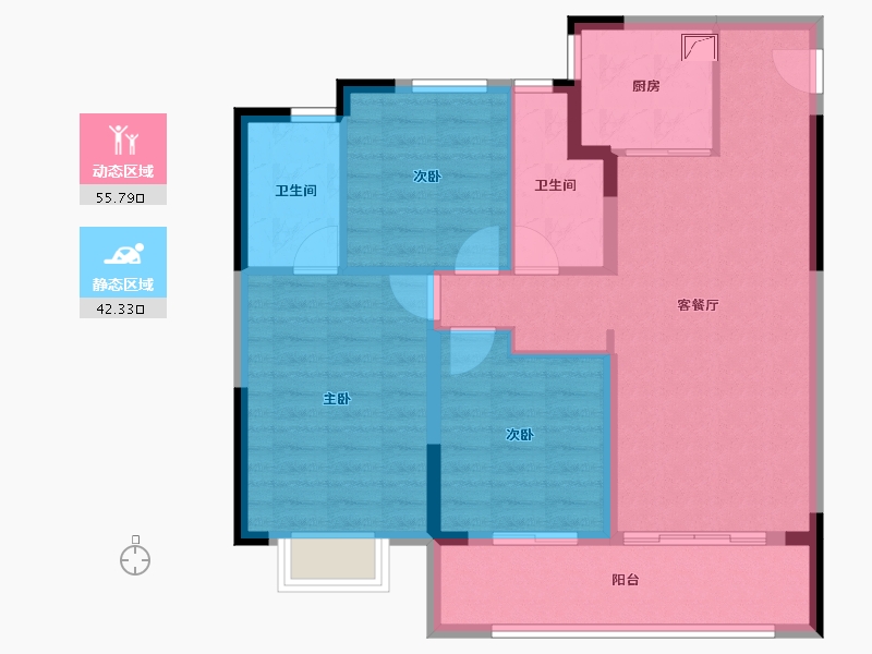 浙江省-宁波市-建发·春江悦-88.00-户型库-动静分区