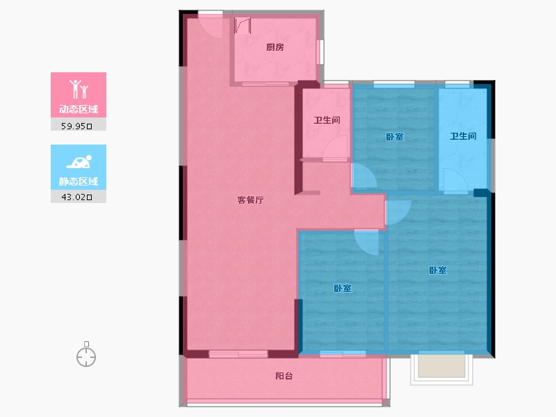 湖北省-武汉市-天纵御景湾-93.00-户型库-动静分区