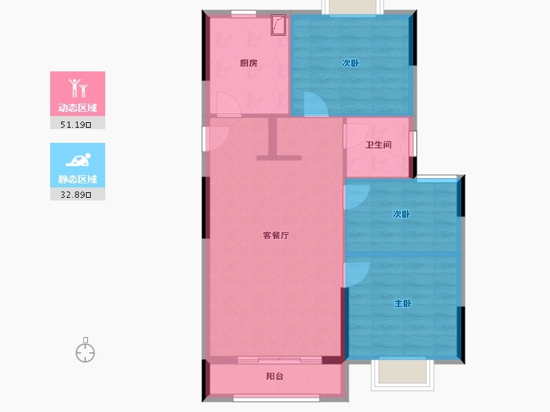 湖北省-武汉市-天纵御景湾-76.00-户型库-动静分区