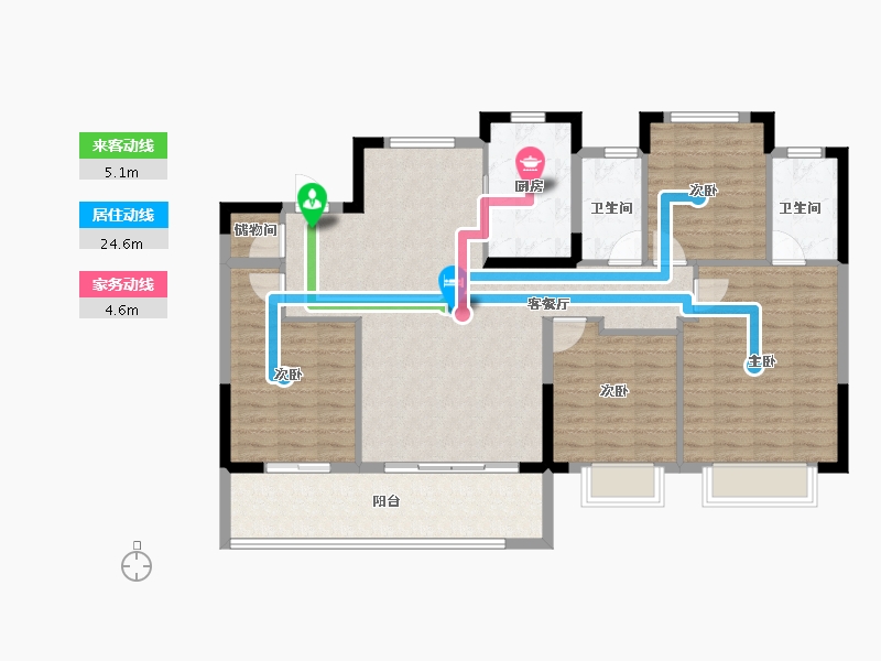 浙江省-宁波市-建发·春江悦-117.60-户型库-动静线