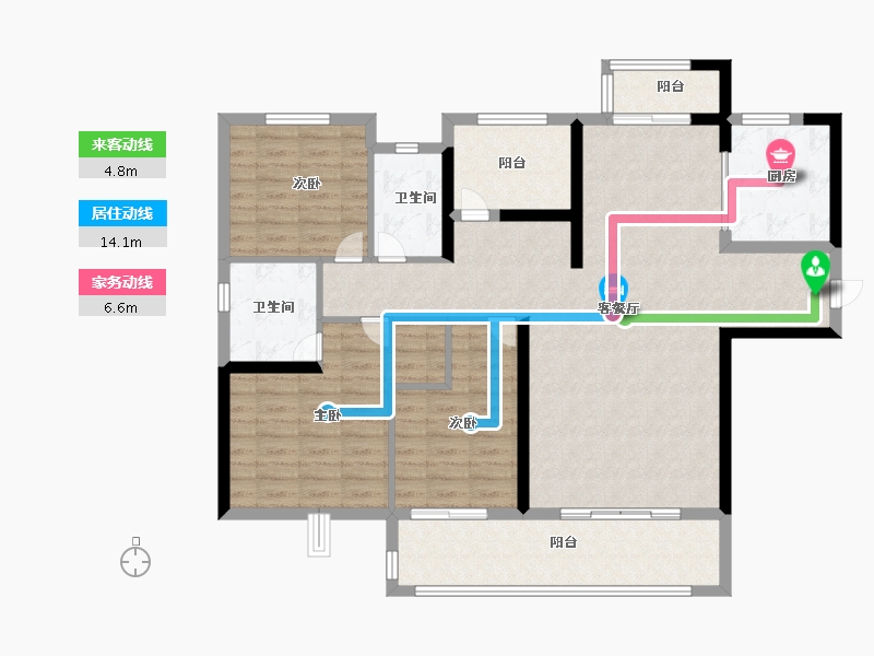 湖南省-长沙市-中建钰和城-114.31-户型库-动静线