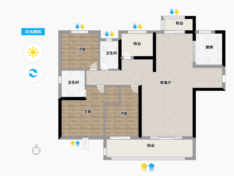 湖南省-长沙市-中建钰和城-114.31-户型库-采光通风