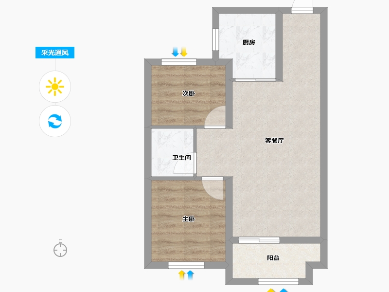 河北省-石家庄市-天润福庭-51.36-户型库-采光通风