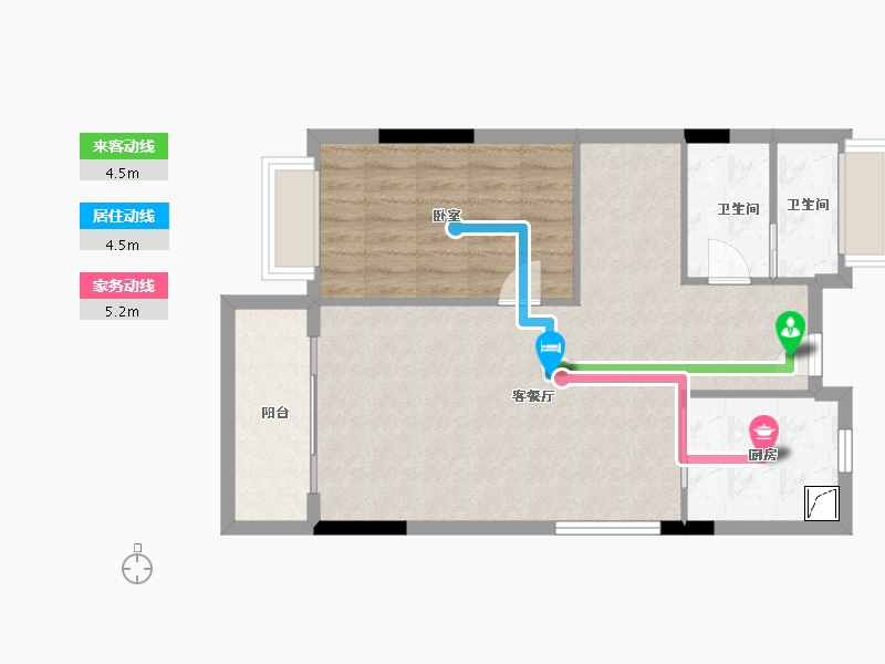 湖南省-长沙市-碧桂园滨江府-70.88-户型库-动静线