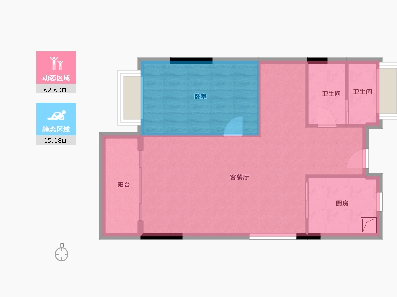 湖南省-长沙市-碧桂园滨江府-70.88-户型库-动静分区