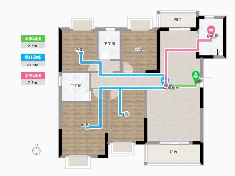 湖北省-武汉市-天纵御景湾-108.00-户型库-动静线