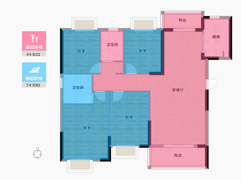 湖北省-武汉市-天纵御景湾-108.00-户型库-动静分区