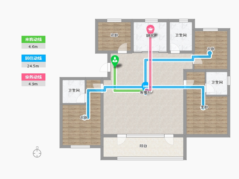 山东省-青岛市-海信城-124.01-户型库-动静线