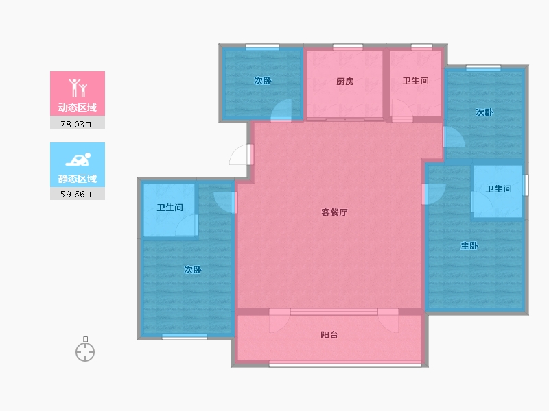 山东省-青岛市-海信城-124.01-户型库-动静分区