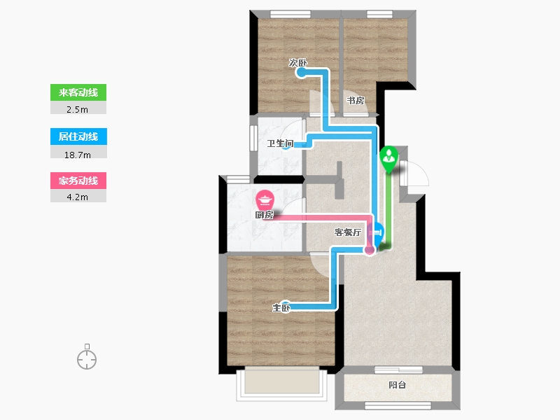 河北省-石家庄市-金地世纪城·格林郡-57.76-户型库-动静线