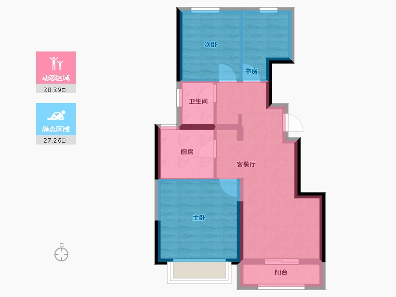 河北省-石家庄市-金地世纪城·格林郡-57.76-户型库-动静分区