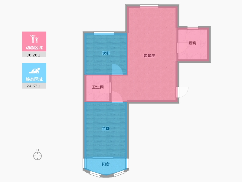 内蒙古自治区-包头市-青宜居社区-西区-56.00-户型库-动静分区