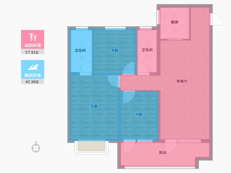 山东省-烟台市-城发云悦府-91.20-户型库-动静分区