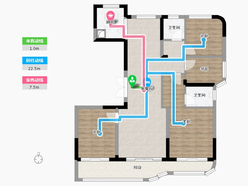 浙江省-绍兴市-嵊州金昌香湖明月-96.08-户型库-动静线