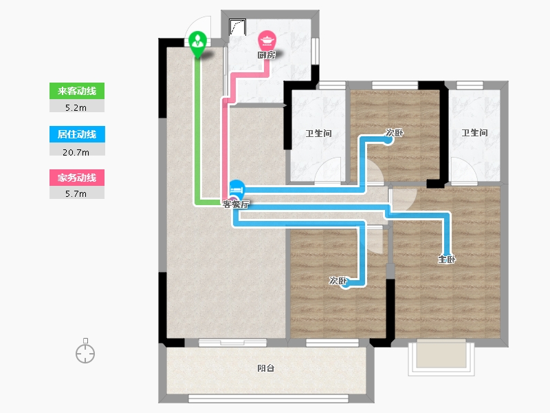 湖北省-武汉市-天纵御景湾-85.00-户型库-动静线