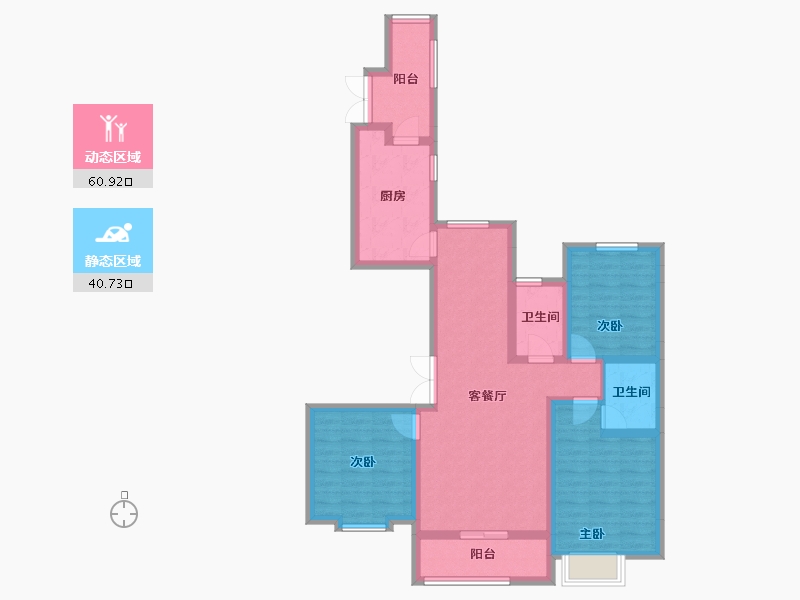 河北省-石家庄市-雅郡小区-89.49-户型库-动静分区