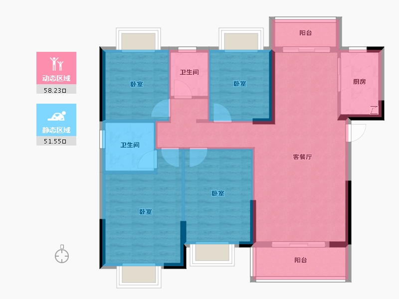 湖北省-武汉市-天纵御景湾-99.00-户型库-动静分区