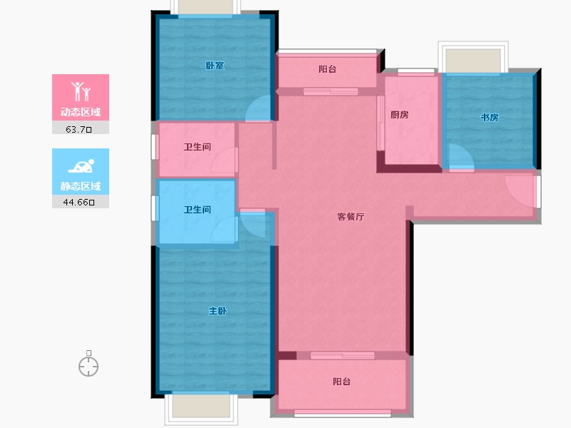 湖北省-武汉市-中建御景星城-96.86-户型库-动静分区