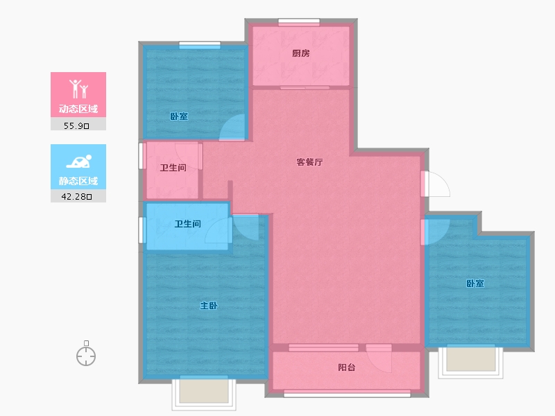 河北省-石家庄市-正定熙湖三期-88.00-户型库-动静分区