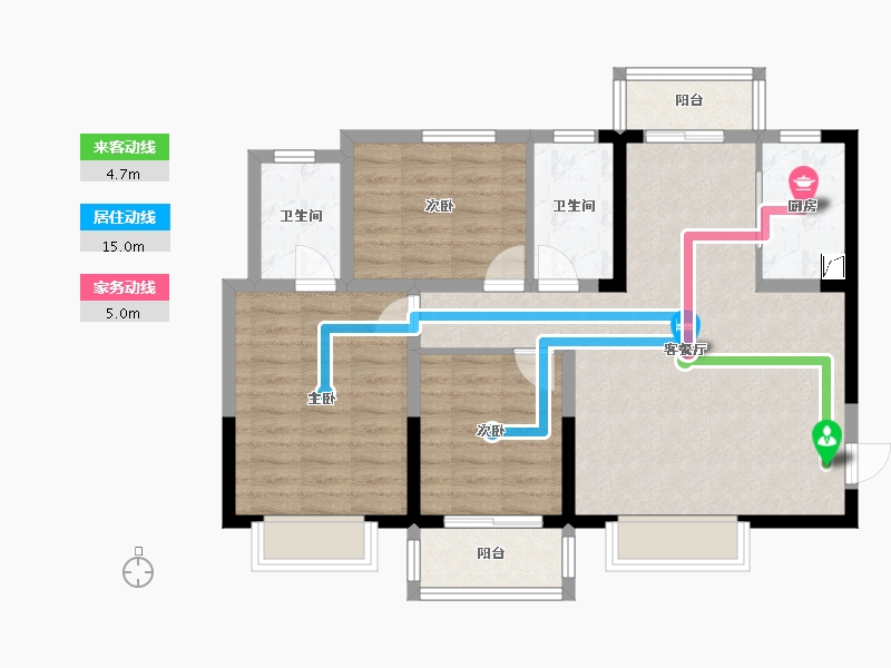 陕西省-西安市-隆源国际城·悦启-85.22-户型库-动静线