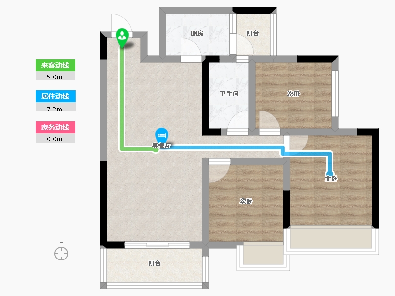 重庆-重庆市-银河公园山水-68.28-户型库-动静线