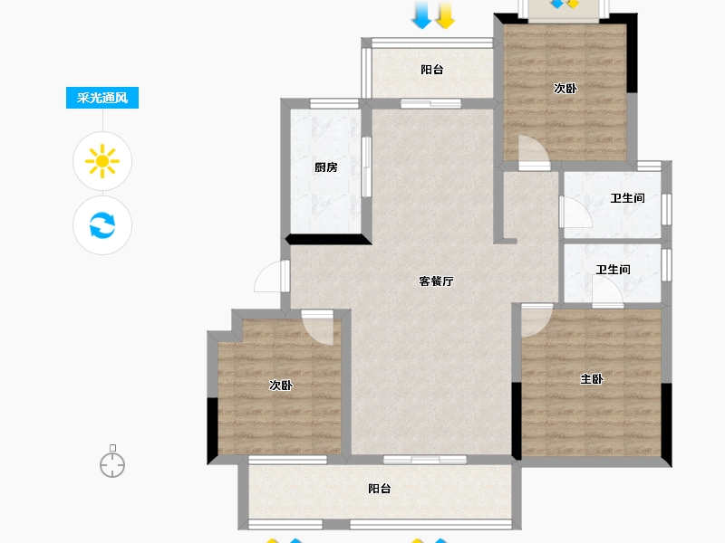 湖北省-武汉市-武汉中国健康谷-98.05-户型库-采光通风