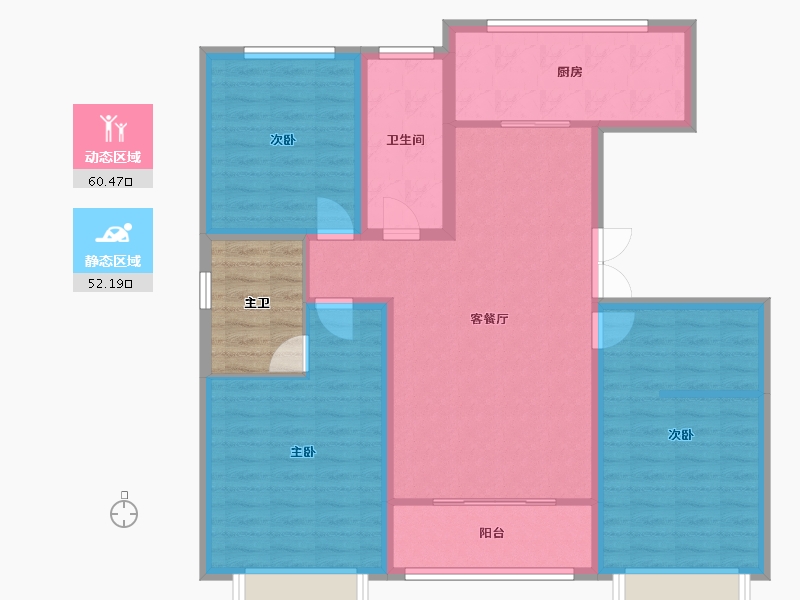 山东省-潍坊市-城投麓台雅园-107.01-户型库-动静分区